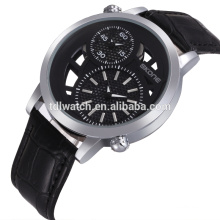 SKONE 9248 fashion leather skeleton face watches